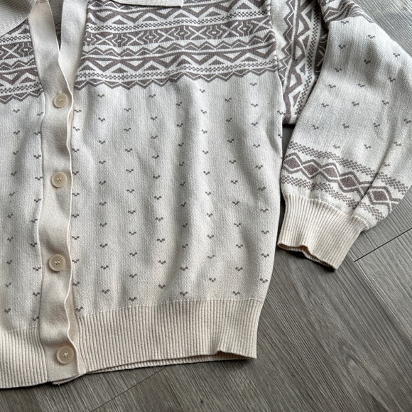 LOFT Cream Patterned Button-Up Cardigan - Picture 4 of 8